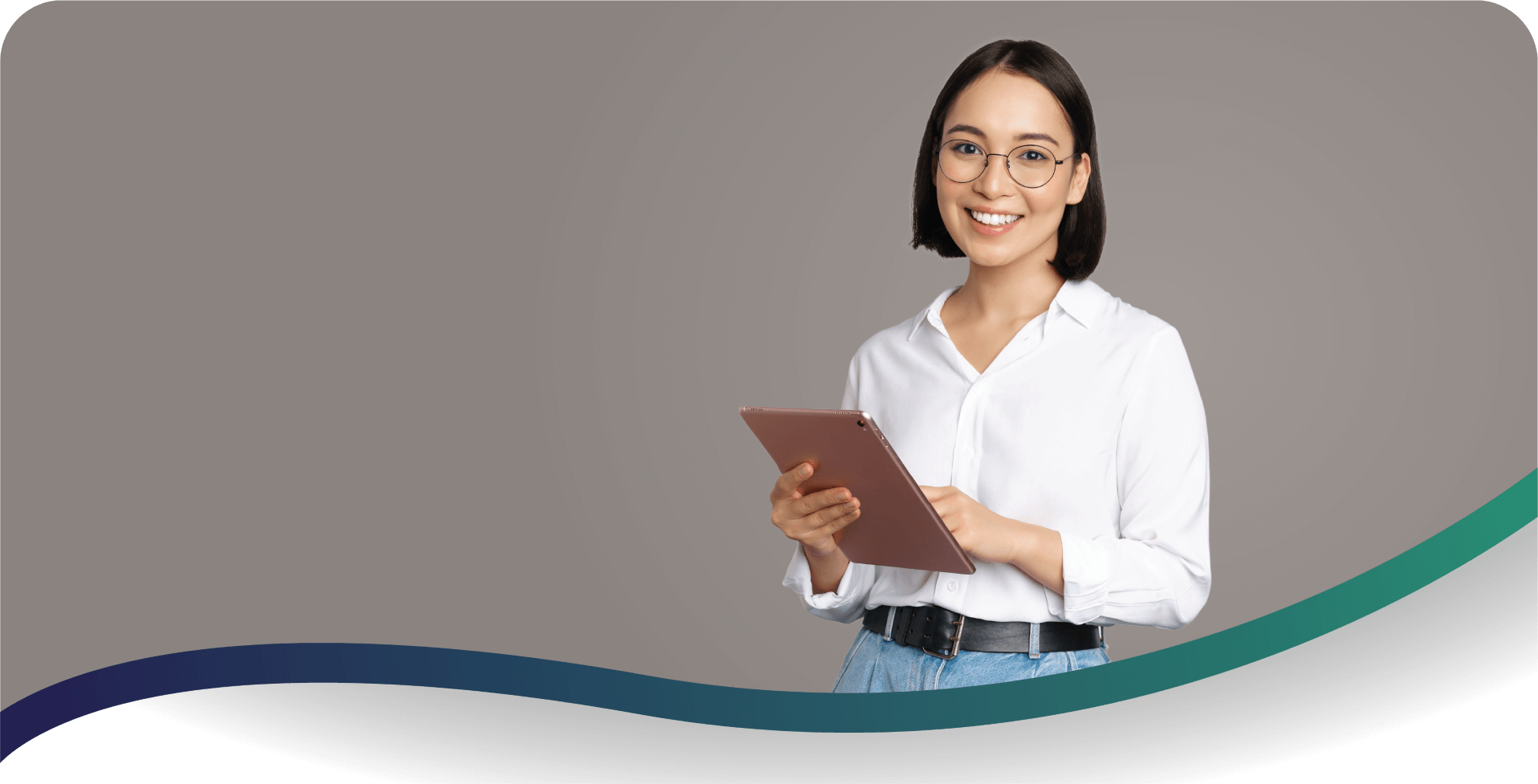 Women holding a tablet